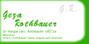 geza rothbauer business card